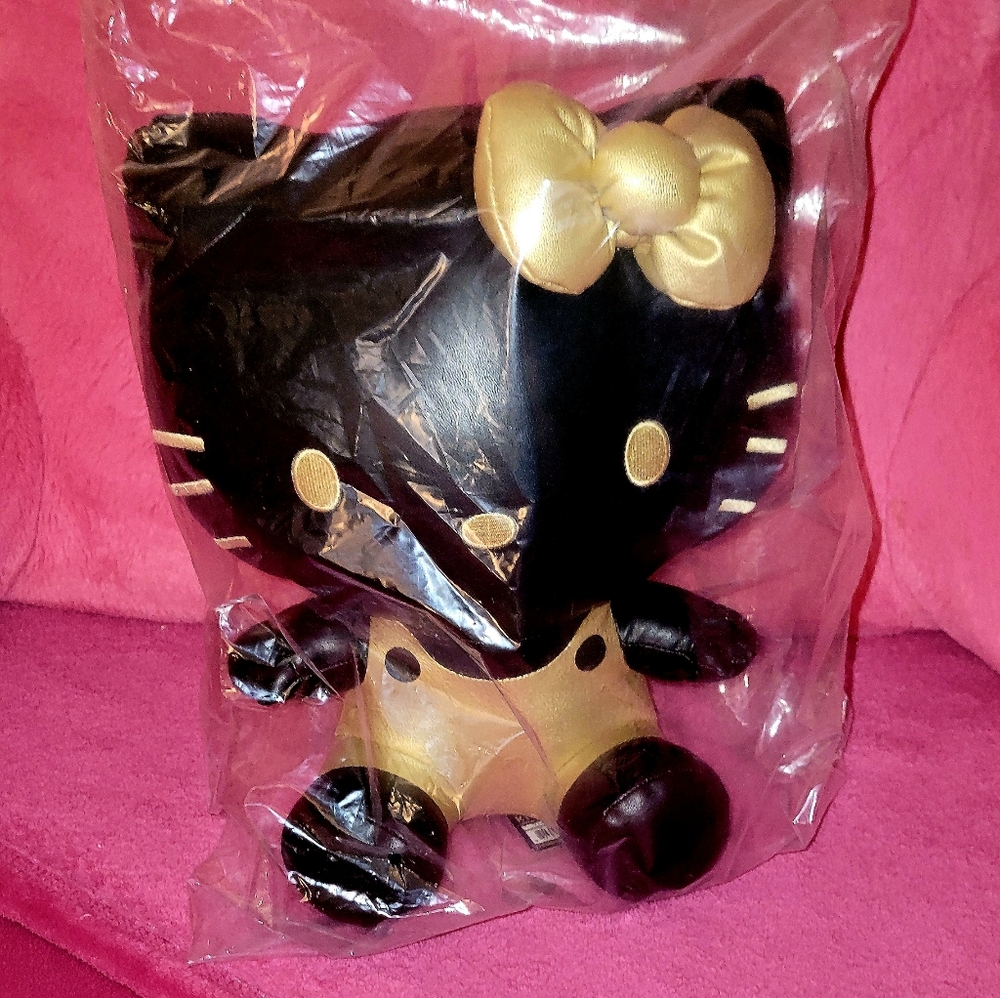 Kidrobot Hello Kitty Black & Gold Pleather Plush